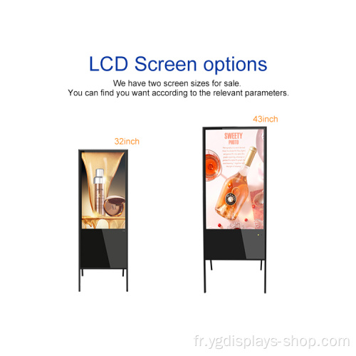Écrans LCD A-Frame de 43&quot; pour la publicité intérieure